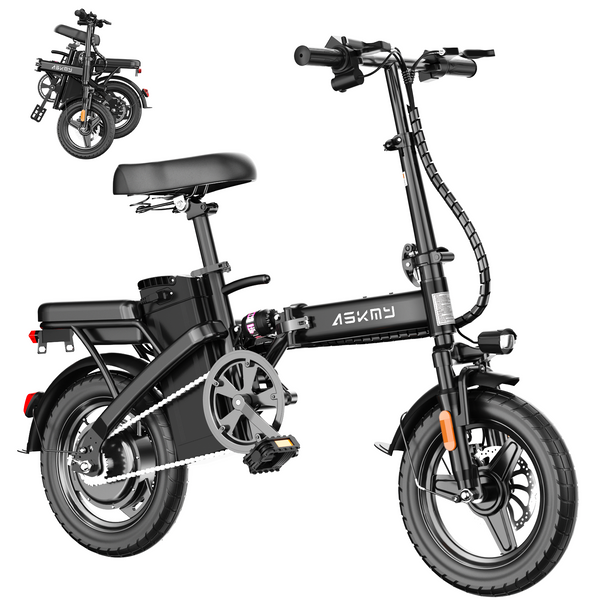 ASKMY E14 Electric Bicycles Foldable (48V 800W) - Black