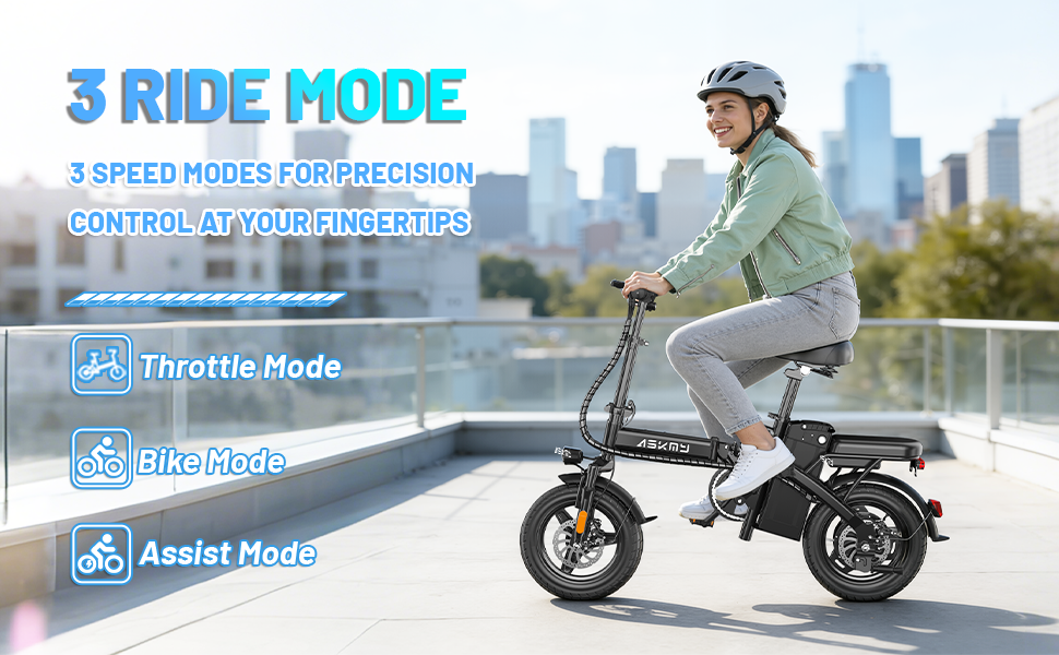 Foldable Electric Bike of E14: 800W Peak Motor 14" Tubeless Tires Askmy good E bikes