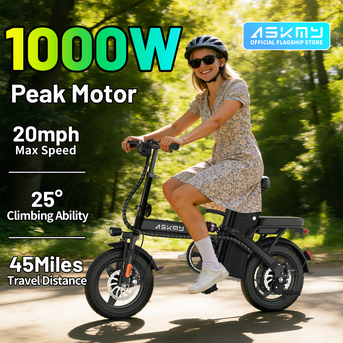 E14Pro 48V 20Ah Electric Bike, IP65 Waterproof, Dual Charging Options & Front Rear Disc Brakes Askmy good E bikes
