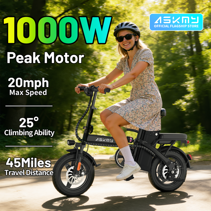 E14Pro 48V 20Ah Electric Bike, IP65 Waterproof, Dual Charging Options & Front Rear Disc Brakes