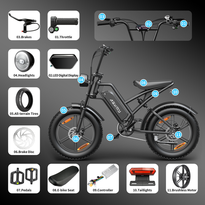 Askmy Ebike LED Digital Display