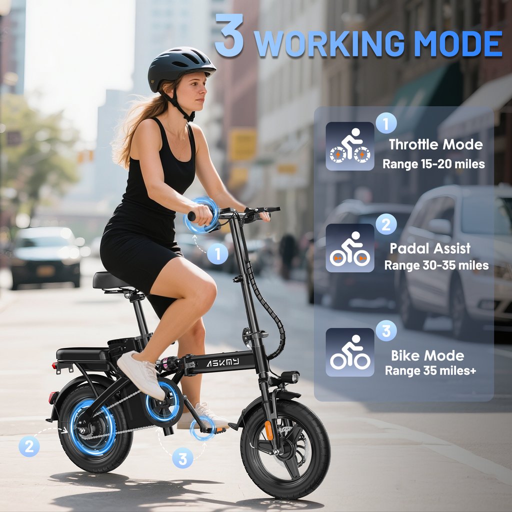 ASKMY E14 Electric Bicycles Foldable （48V 800W）