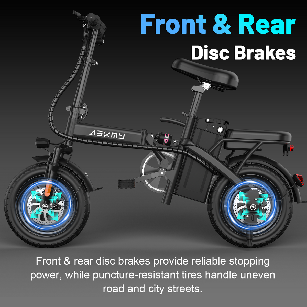 E14Pro 1000W Peak Motor Folding Electric Bike, 45 Miles Range 48V 20Ah Removable Battery Askmy good E bikes