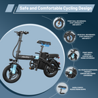 E14Pro Folding Electric Bicycle with 1000W Peak Motor, 20MPH Max Speed & 45 Miles Travel Distance Askmy good E bikes