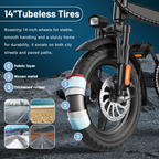 E14Pro 48V 20Ah Electric Bike, IP65 Waterproof, Dual Charging Options & Front Rear Disc Brakes Askmy good E bikes