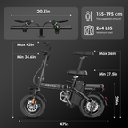 E14Pro 1000W Peak Motor Folding Electric Bike, 45 Miles Range 48V 20Ah Removable Battery Askmy good E bikes
