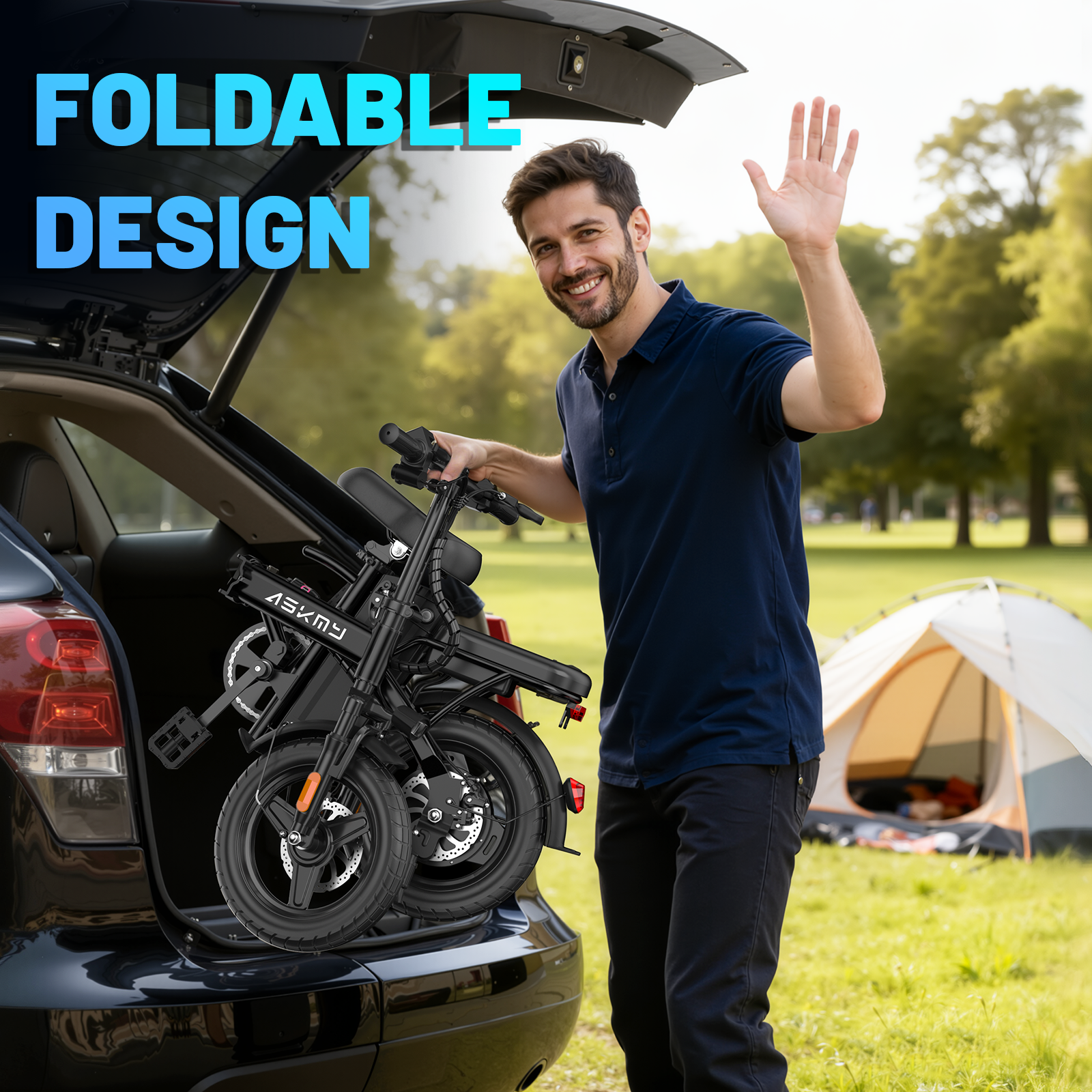 Folding E14Pro Electric Bike 1000W Peak Motor, 25° Climbing Ability, Puncture-Resistant Tires Secondary image