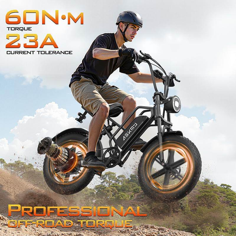 ASKMY E500 All-Terrain E-Bike: 1000Wh Battery, 20" Fat Tires, 7-Speed, for Adults