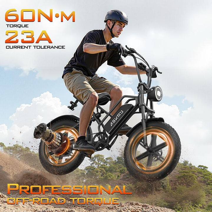 Powerful Fat Tire Electric Bike: 1000W Peak Motor, 38MPH, 1000Wh Long Range