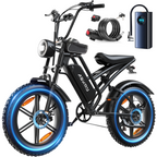 ASKMY E500 All-Terrain E-Bike: 1000Wh Battery, 20" Fat Tires, 7-Speed, for Adults