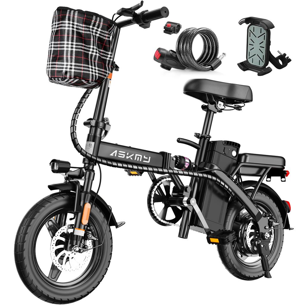 Foldable Electric Bike of E14: 800W Peak Motor 14" Tubeless Tires Askmy good E bikes