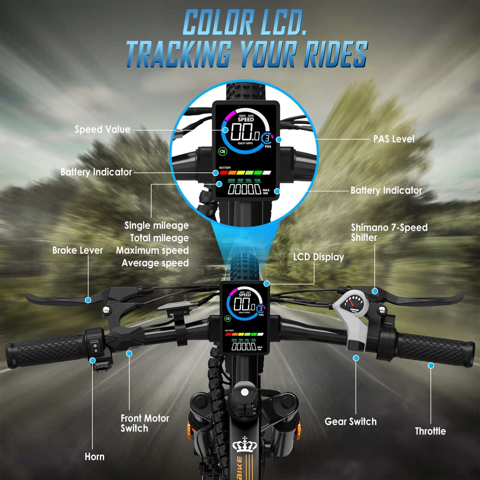 48V 350W Electric Bicycles - E26 Model with 26MPH Speed, 28-Mile Range & Front Suspension