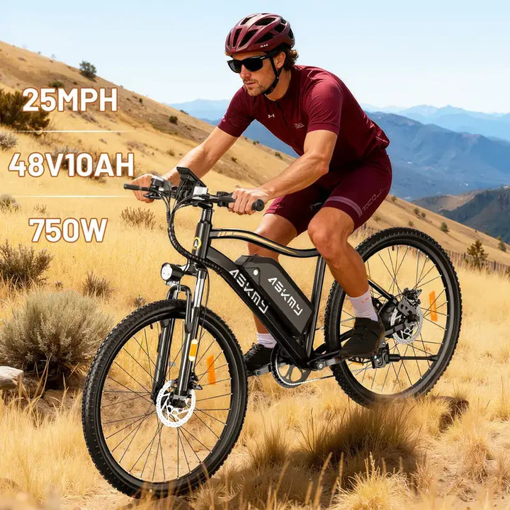 E26 White Electric Bike: 26MPH, 28-Mile Range, Shimano 7-Speed