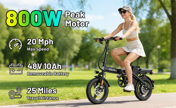 ASKMY E14 Electric Bicycles Foldable （48V 800W） Alt