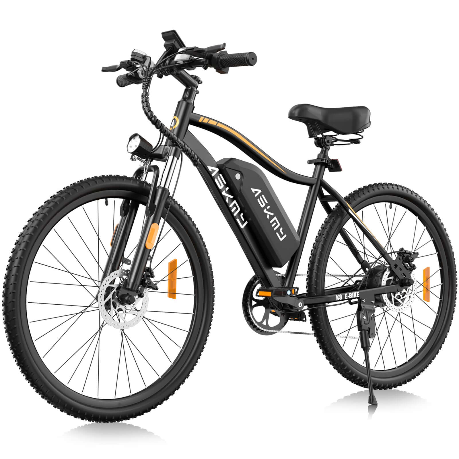 E26 White Electric Bike - 48V 350W Motor, 28-Mile Range, 26MPH, Shimano 7-Speed, LCD Display