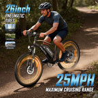 E26 White Electric Bike - 48V 350W Motor, 28-Mile Range, 26MPH, Shimano 7-Speed, LCD Display