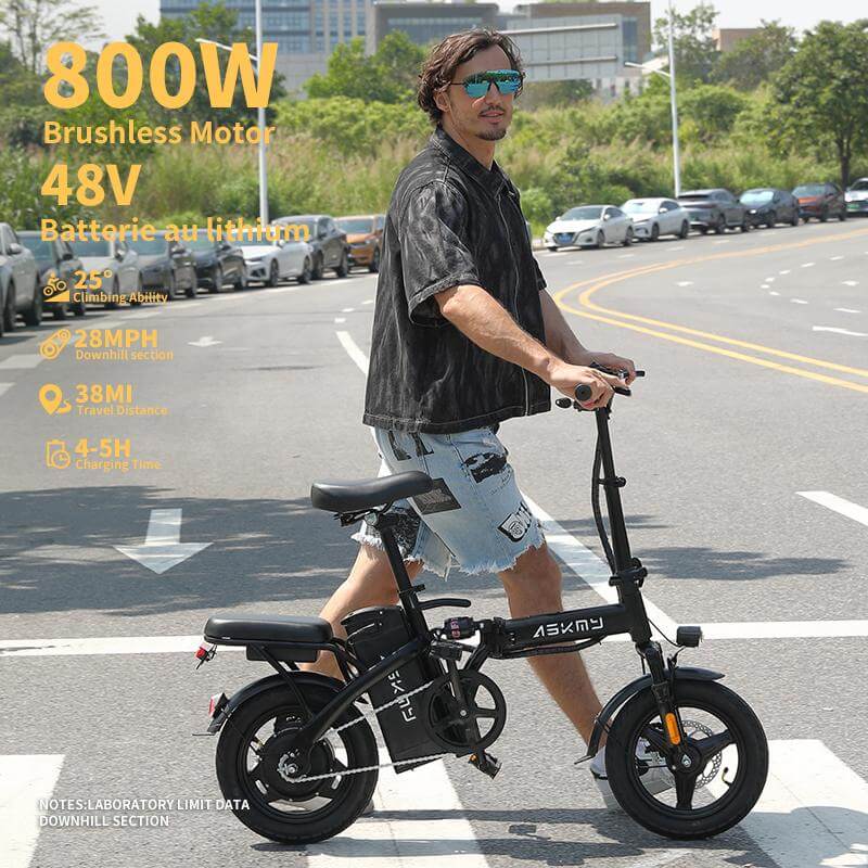 E14 48V Folding E-Bike: 800W Peak Motor, 14
